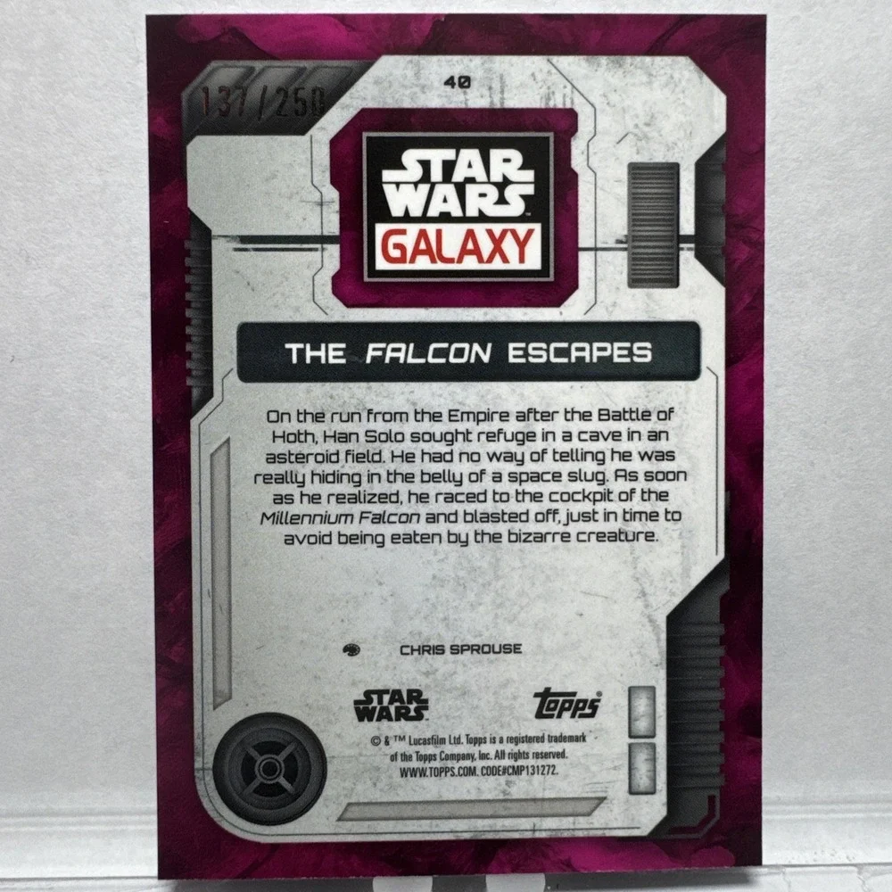 2026 Topps Chrome Star Wars Galaxy The Falcon Escapes #40 Magenta Lava /250